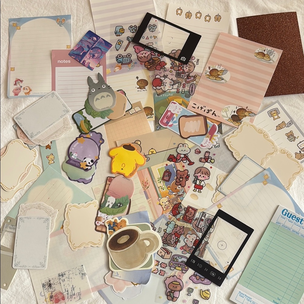 Kawaii Assorted Sticker & Memo Sheet Set - Pastel Mix